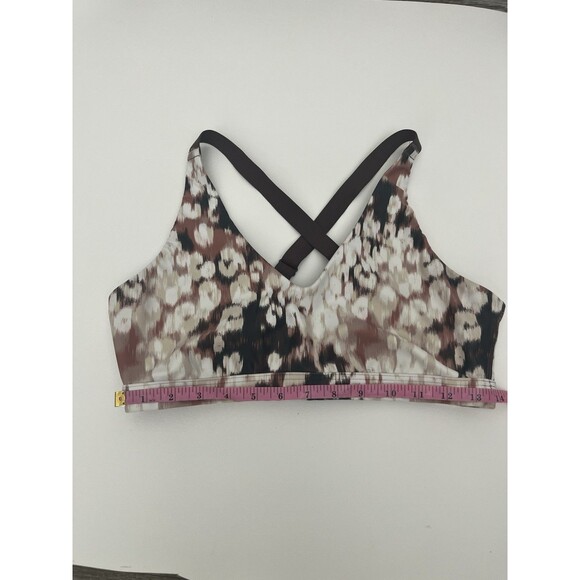 Aerie | OFFLINE Shine Strappy Back Sports Bra in Coco Cream Brown Print Large - Picture 12 of 13